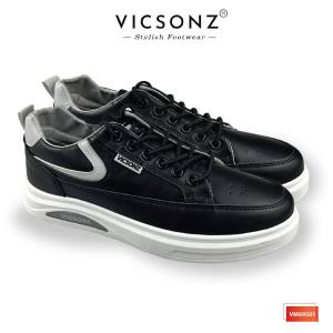 Vicsonz Kasut Lelaki Mens Shoe Sneakers VM69501 / VM69502 Warna Hitam/Coklat Muda (Black / Beige)