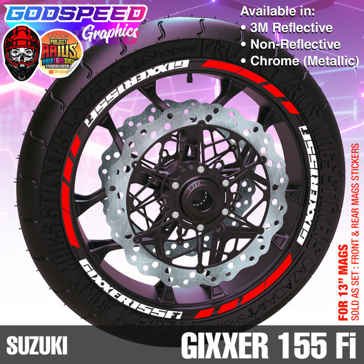 GIXXER 155 Fi (Set: Harap at Likod 4 Sides) Mags StickerMags Sticker ...