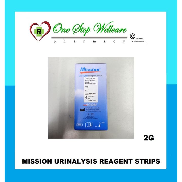 MISSION URINALYSIS REAGENT STRIPS 2G (EXP12/2023) Lazada