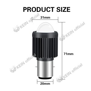 【New-store】 KEIN Two color Projector Headlight H4 Led Motorcycle Headlight Bulbs H6 BA20D HS1 P15D LED Motorbike Lamp Scooter Accessories Fog Motorcycle Accessories Headlight