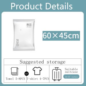 Vacuum Storage Bag Reusable Compression Sealer Bag Clothes Quilts Space Saver Travel Compression Bag