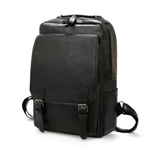 Leacat Laptop Backpack: A PU Leather Waterproof Business Backpack for Men
