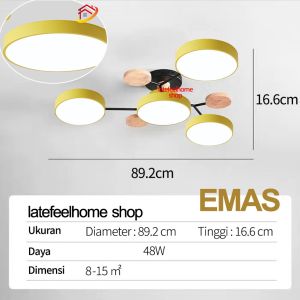 3 Warna Lampu Gantung LED Nordic Modern Minimalis Gaya Lampu Gantung Lampu Langit-langit Lampu Gantung LED Termasuk sumber cahaya Kayu Lampu Gantung LED COD Pengiriman Cepat