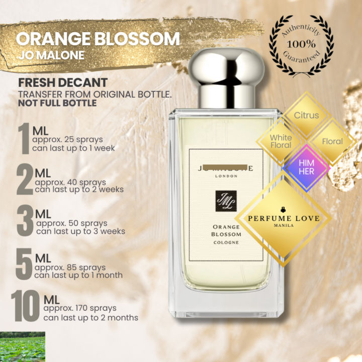 BTS Jiminの愛用JO MALONE Orange Blossom PERFUME DECANT JM Orange
