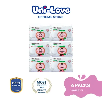 UniLove Slim Fit Baby Pants 30s (XXX-Large) Pack of 6 - Hypoallergenic | Super Absorbent | Ultrasoft | Neutralizes PH Level | Double Leakguard | Pants type | Breathable