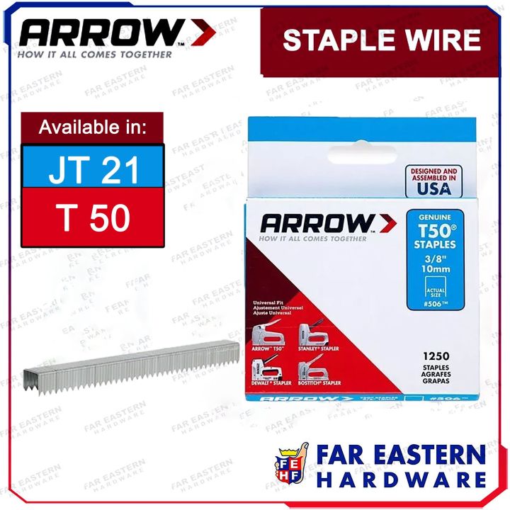Arrow JT21 T25 T50 Staples – Mixed Sizes 6mm–14mm – Stainless/Steel – Made In USA