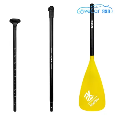 3-Piece Detachable SUP Paddle Aluminum Alloy Stand Up Paddleboard Paddle Adjustable Length Single Head Paddle for Canoe Kayaking
