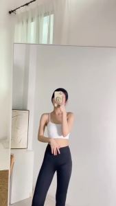 ㊖ Quần Áo Tập Yoga FloY Áo Lót Nữ Thể Thao Nhanh Khô Áo Ngực Màu Trơn Hai Mặt Đánh Bóng Màu Nude Áo Thể Thao