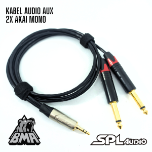 Kabel Audio Akai Mini Stereo 3.5m SPL audio/BMA to 2x Akai 6.5 Mono Kabel SPL Audio Terlaris