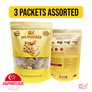 MS Nougat Assorted (Bundle) - SG Local Made Soft Yummy Toffee Candy Snack Almond Peanut Singapore Durian Chocolate Matcha Sesame 牛轧糖 | Foodmania