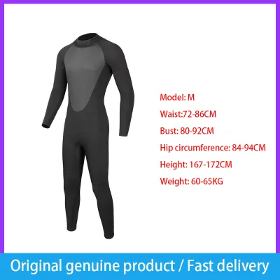 3mm SCR neoprene nylon wetsuit thickened warm mens full wetsuit elastic swimming surf snorkeling black three-way wetsuit