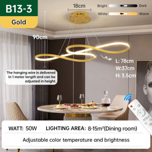 GOGEOUS creative chandelier modern design hanging light Tri-color Dimming Minimalist Nordic chandelier light drop lights LED pendant lights for living room dining room loft decorative fixture