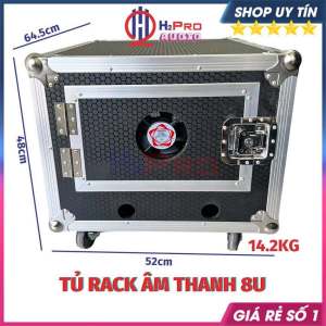 Tủ Rack Âm Thanh 8U Dày Dặn 4 Bánh Xe - Cánh Cửa - Quạt Làm Mát Tủ Máy Âm Thanh Nhỏ Gọn Bảo Vệ Thiết Bị - H2Pro Audio