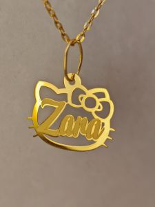 916 Gold Custom Name Pendant - Hello Kitty 1.5cm 0.3g ± (Laser Mark)