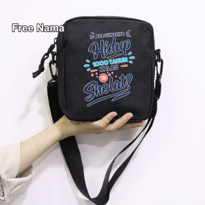 PVJ Tas Selempang Anak Laki-laki dan Perempuan Motif Kata-kata Hidup Gratis Nama