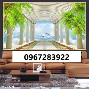 Gạch tranh 3d đẹp phòng khách