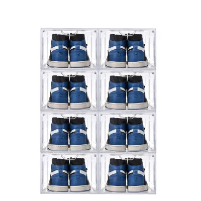 【ซื้อ 6 แถม 4】กล่องใส่รองเท้า พลาสติกแข็งใส วัสดุอะคริลิก กล่องรองเท้า สามารถซ้อนได้หลายชั้น ฝาเปิดด้านหน้า