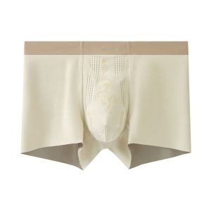 Herbal Ganoderma Lucidum and Ginseng Nourishing Men S Underwear with Massage Granules for Breathability and Comfort草本灵芝人参养护按摩内裤