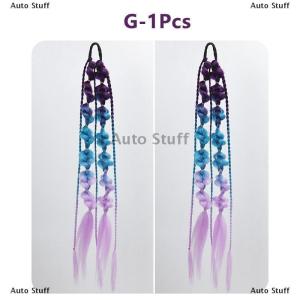 [COD] Auto Stuff 1pcs tổng hợp tóc đuôi ngựa mở rộng corlorful Bong Bóng bện dài đèn lồng bện đuôi ngựa với tóc Tie thẳng hairpieces