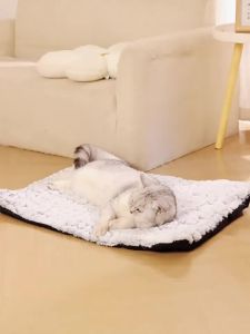 Winter Warm Snowflake FleeceBed Mat Self-Heating Dog Cushion Washable Anti-Slip
