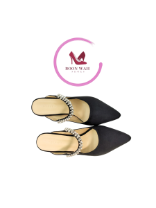 1013 Boon Wah Shoes Rhinestone Strap Bing Mules Womens Shoes