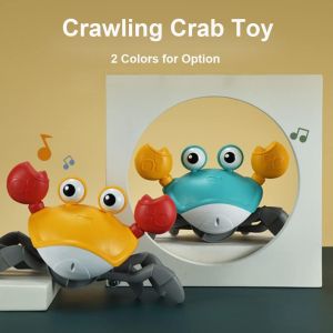 🦀Induction Escape Crab Crawling Music Light Toy Funny Rechargeable Educational Toys Birthday Gifts for Toddlers Toys