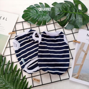 Baju Kucing Anjing Lucu Cowok Cewek Murah - Bukipet Tank Stripe Dark Series