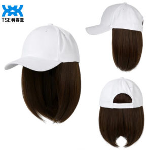 TSE Short BOBO Wig Cap 2 IN 1 Function For Young Lady Fashion Bobo curled Hair Wigs with Hat SW12C Women Cap