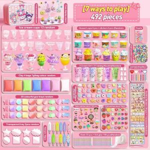 274/303/492/495/648/857/862 PCS Mainan Anak DIY Cream Guka Set Gantungan Kunci Akrilik Set Stiker lem krim Kreatif