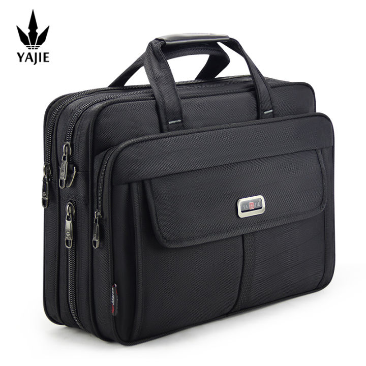 Large Briefcases For Men Canvas Tote Bag Laptop Case 15.6 Inch Computer Bag Waterproof Expandable Work Bags Business Mens Bag Shoulder Bag Office