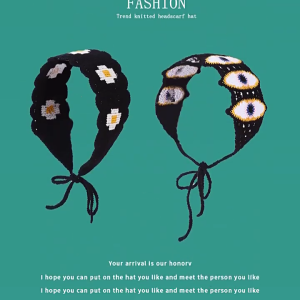 Flower Pattern Crochet Turban Hot Girls Elastic Hair Scarf Hollow Headband for Women Fashion Taking Photo Hair Accessory