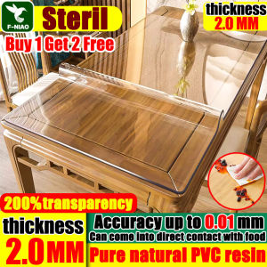 ✅Waterproof and antifouling for 365 days Transparent PVC Table Mat Crystal Board Oil Proof Waterproof Heat Resistant Modern Simple Style Dining Table Cloth PVC Plastic Transparent Table Cover Top Protector Easy Cleaning Tablecloth