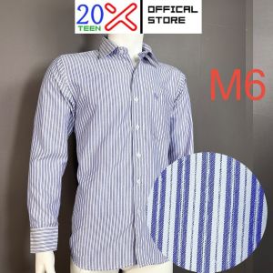 Áo sơ mi nam trung niên form rộng dài tay vải KATE họa tiết công sở VNO113