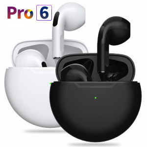 Pro6 True Wireless Earbuds Bluetooth Earphone Touch Control with Mic Waterproof TWS Stereo Headphone Headset Sport