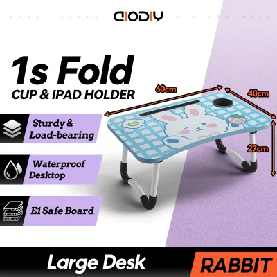 AIODIY Foldable Laptop Table/Mini Desk Children Table for Home Office Study Wood Folding Table Multiple Colors