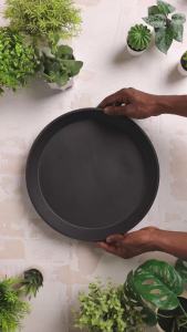 PSW AP35DC Saucer Drip Durable Water Tray for Indoor and Outdoor Flower Plant Pots and Planters 14-Inch Dark Charcoal
