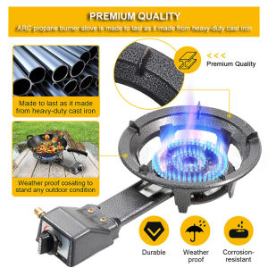 Heavy Duty Burner Gas stove 1 Burner Automatic Ignition Cast Iron Gas Stove Fast Cooking Desktop Single Burner Stove