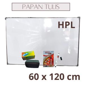 Papan Tulis Whiteboard / White Board Gantung 2 sisi 60 x 120cm free spidol dan penghapus
