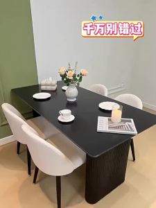 CraftedLiving SG- Stone-effect dining table and chair set – Italian-style modern minimalist dining set for small homes