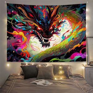 Cyber Dragon Tiger Anime Bedside Background Cloth Creative Wall Cloth Student Dormitory Bedroom House Renovation Decoration Preferred