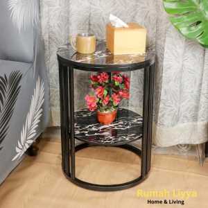 Liyya - Meja Sudut Besi Bulat Minimalis Ruang Tamu Aesthetic Coffee Table - Vicka End Table