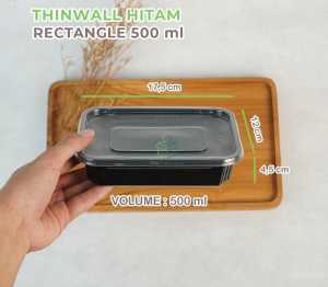 P2 JOLIE /Thinwall Kotak Tupai Hitam/ 500ml 750ml 1000ml/ isi 25 PCS