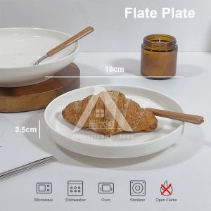 【𝗔𝗦𝗛】Nordic Ins Style Deep/Flat Plate Ceramic Collection Dinner Plate Tableware Kitchenware 北欧白陶瓷碟 Pinggan Bulat Seramik