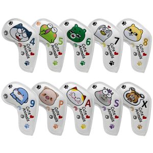 Thiết kế động vật dễ thương Golf đồ bọc đầu bằng sắt sắt headovers với màu trắng và cổ dài 4-9 aspx 10 cái