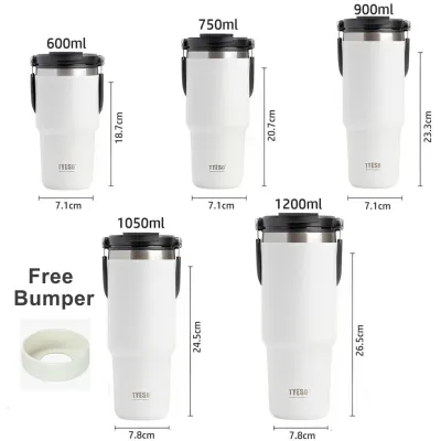 TYESO Thermal Flask Water Bottle Car Cup Vacuum Insulated Bottle Stainless Steel Coffee Cup