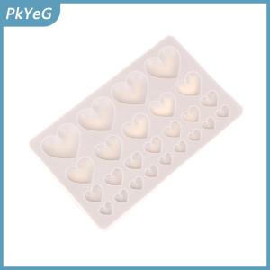 PkYeG 25 khoang tình yêu Silicone khuôn tự làm hình trái tim bánh khuôn bánh ngọt fondant sô cô la bánh trang trí công cụ nướng Nguồn cung cấp nhựa khuôn