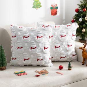 Sofa Cover Snowflake Plush Cushion Cover Festive Atmosphere Christmas Elegant Home Style Comfort