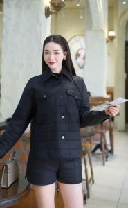 [Voucher 15% MOV 199K cap 100K Set áo phao trần trám dài tay cổ đức HeraDG kết hợp quần short cạp chun siêu nhẹ siêu ấm WJKBD2059