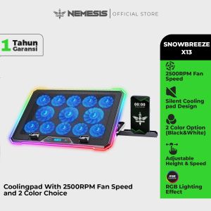 Coolingpad 13 Fan RGB with Phone Holder NYK Nemesis SNOWBREEZE X13
