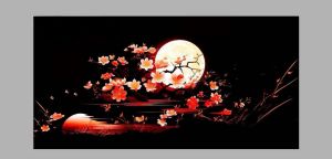 Decal Dán Hồ Cá Tranh Bể Cá 3D Mẫu Hoa Trăng Tặng Tem Cảnh Báo